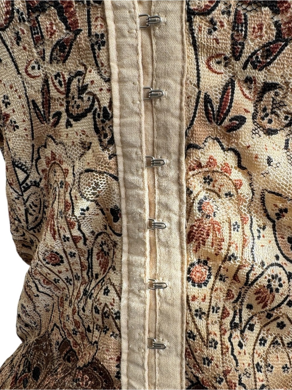 Brown Paisley Lace-Trim Sleeveless Top - Women - Picture 6 of 6